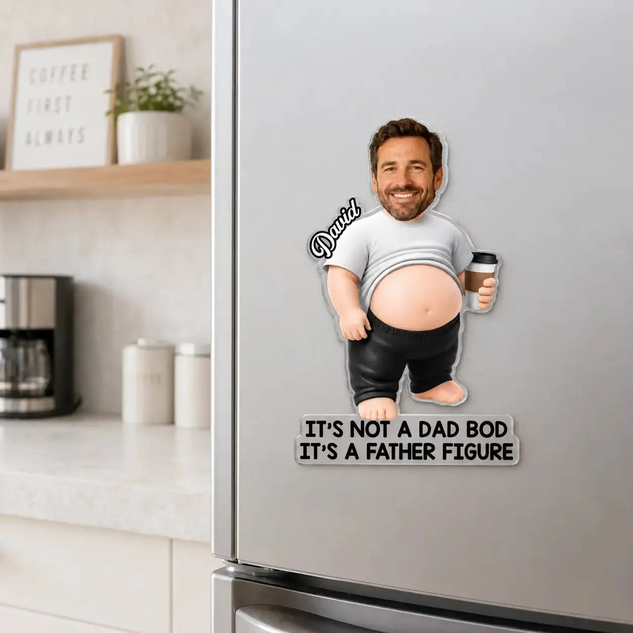 Custom Photo Dad Bod Belly Squishy Acrylic Fridge Magnet Duconspace