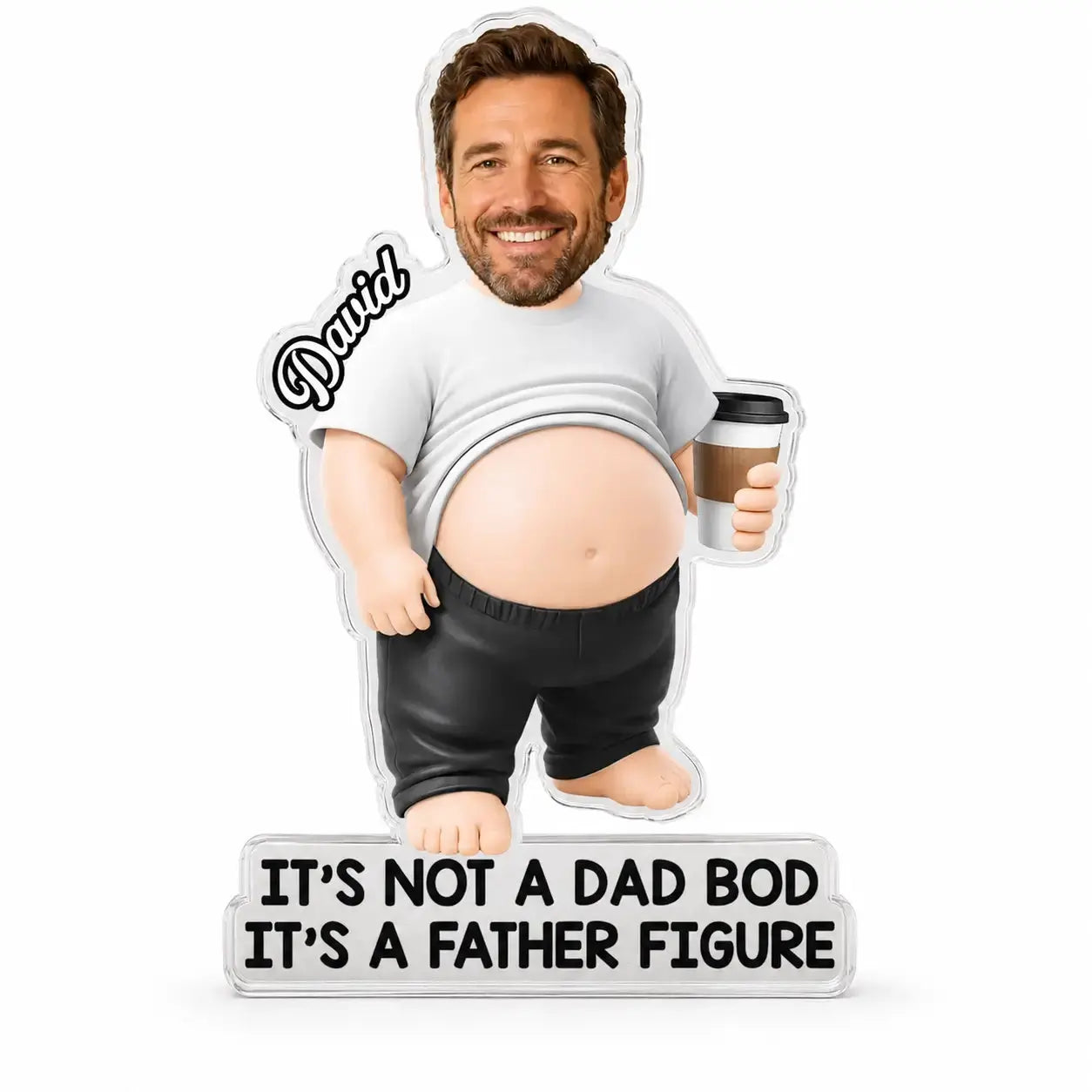 Custom Photo Dad Bod Belly Squishy Acrylic Fridge Magnet Duconspace