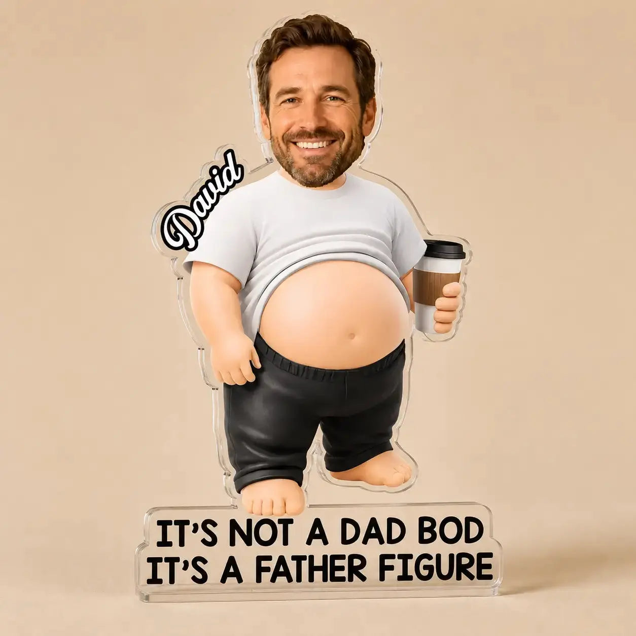 Custom Photo Dad Bod Belly Squishy Acrylic Fridge Magnet Duconspace