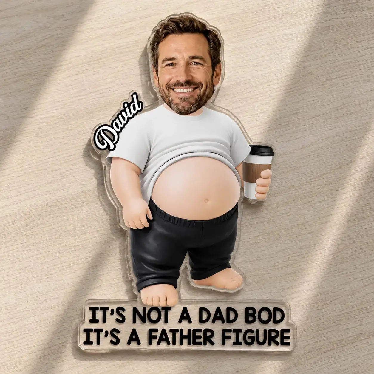 Custom Photo Dad Bod Belly Squishy Acrylic Fridge Magnet Duconspace