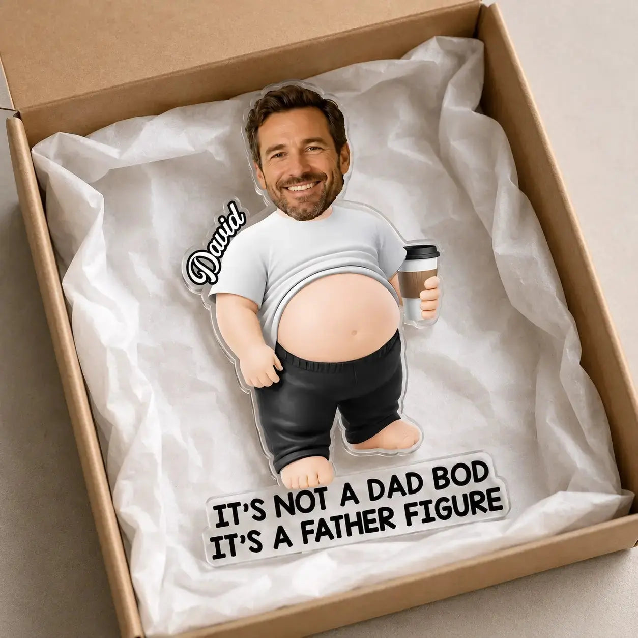Custom Photo Dad Bod Belly Squishy Acrylic Fridge Magnet Duconspace
