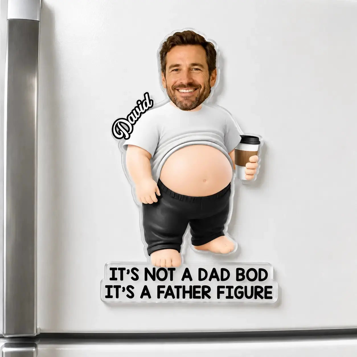 Custom Photo Dad Bod Belly Squishy Acrylic Fridge Magnet Duconspace