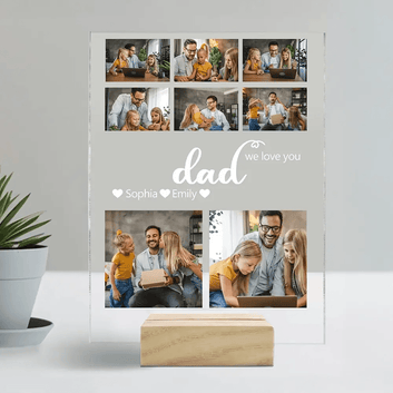 Custom Photo 'Dad, Our Everyday Hero' - Personalized Photo Collage - Customized Frame & Photo - Perfect Father’s Day or Birthday Gift for Dad