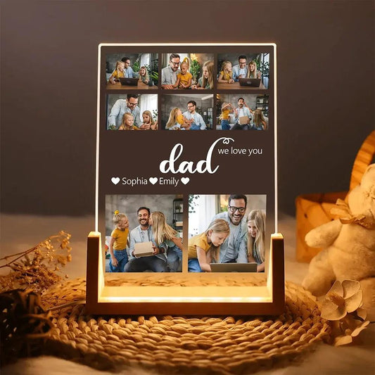 Custom Photo 'Dad, Our Everyday Hero' - Personalized Photo Collage - Customized Frame & Photo - Perfect Father’s Day or Birthday Gift for Dad
