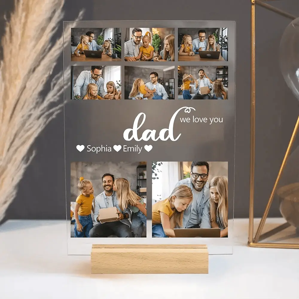Custom Photo 'Dad, Our Everyday Hero' - Personalized Photo Collage - Customized Frame & Photo - Perfect Father’s Day or Birthday Gift for Dad Ducon Space