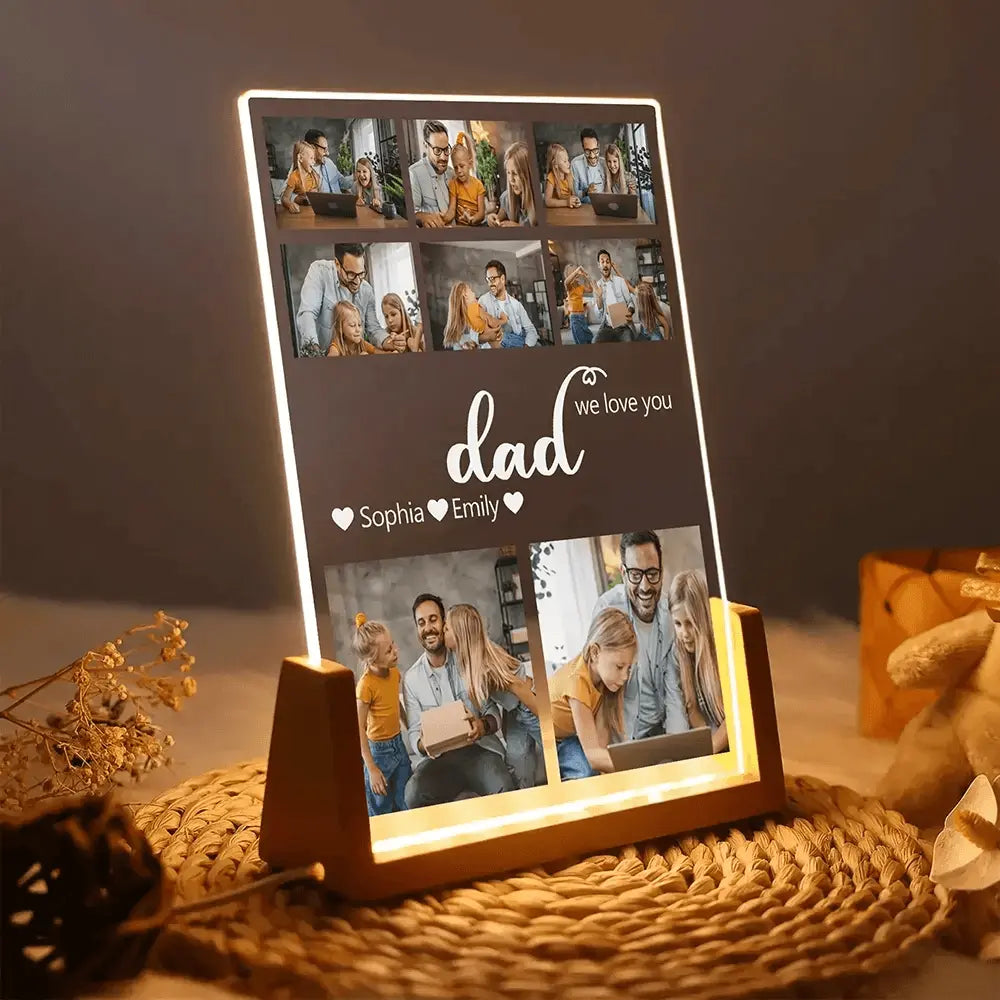 Custom Photo 'Dad, Our Everyday Hero' - Personalized Photo Collage - Customized Frame & Photo - Perfect Father’s Day or Birthday Gift for Dad Ducon Space