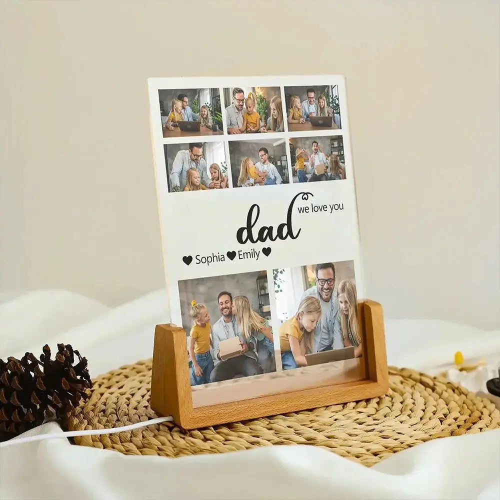 Custom Photo 'Dad, Our Everyday Hero' - Personalized Photo Collage - Customized Frame & Photo - Perfect Father’s Day or Birthday Gift for Dad Ducon Space