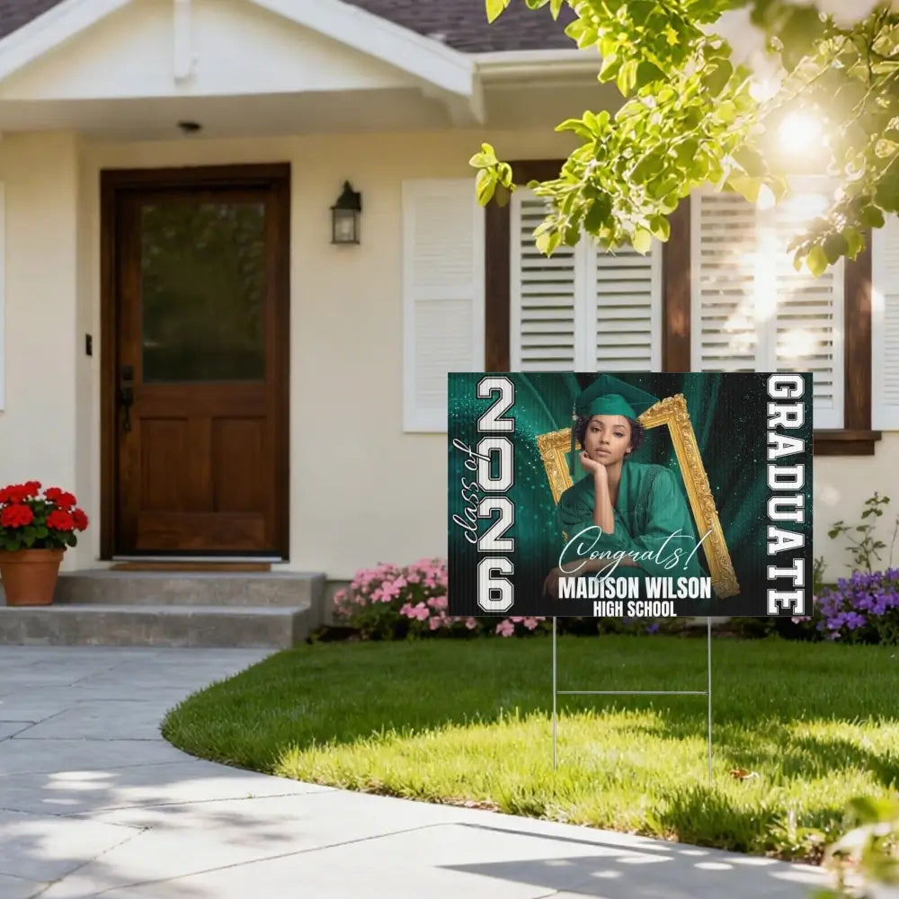 Custom Photo Graduation Sign 2026 Senior Yard Decor Gift Duconspace