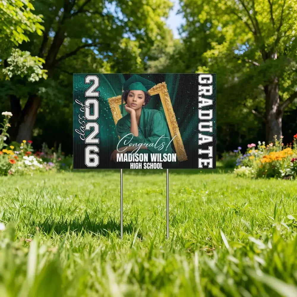 Custom Photo Graduation Sign 2026 Senior Yard Decor Gift Duconspace