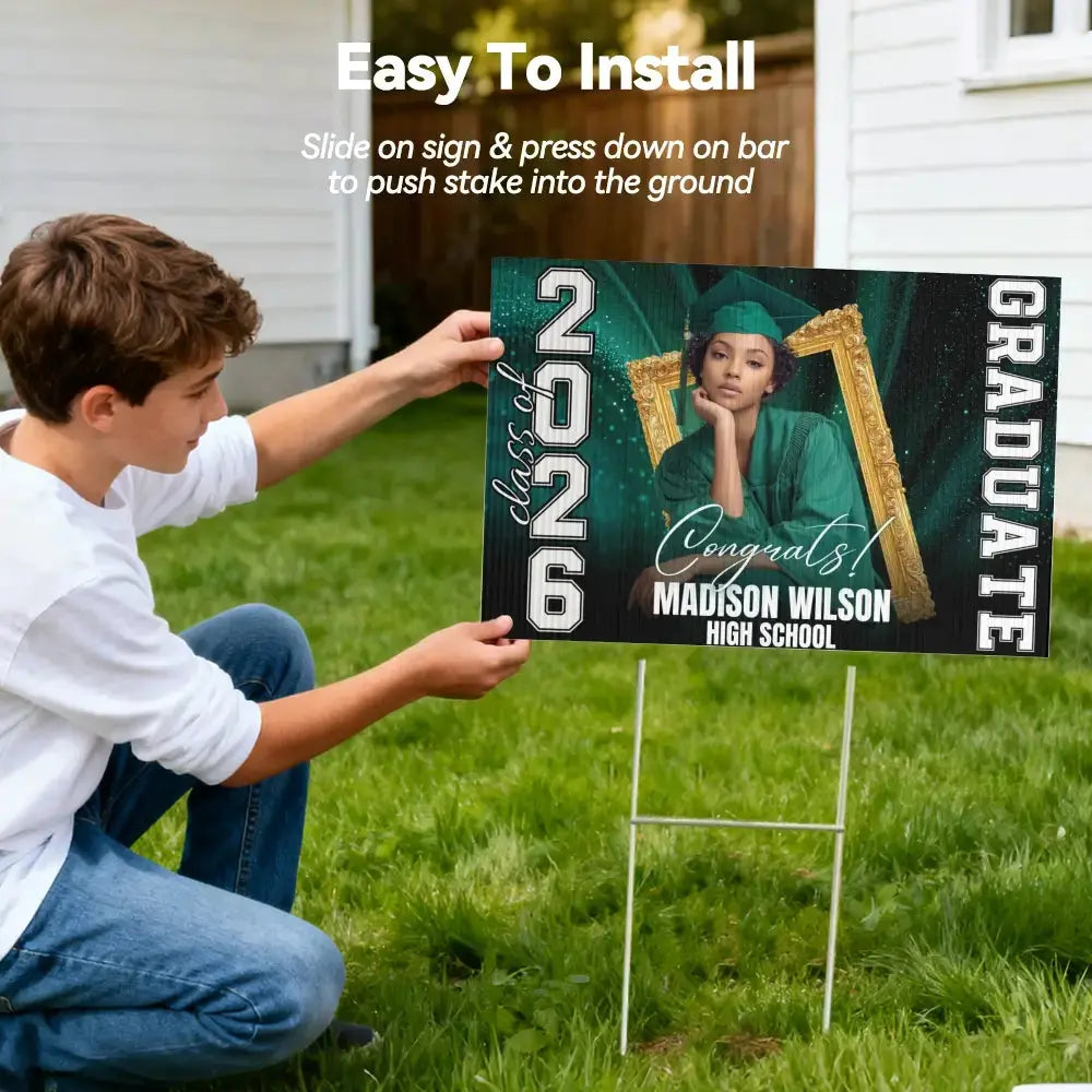 Custom Photo Graduation Sign 2026 Senior Yard Decor Gift Duconspace