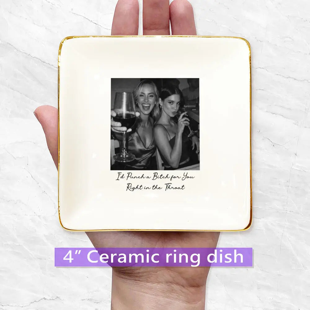 Custom Photo Jewelry Dish For Bestie Duconspace