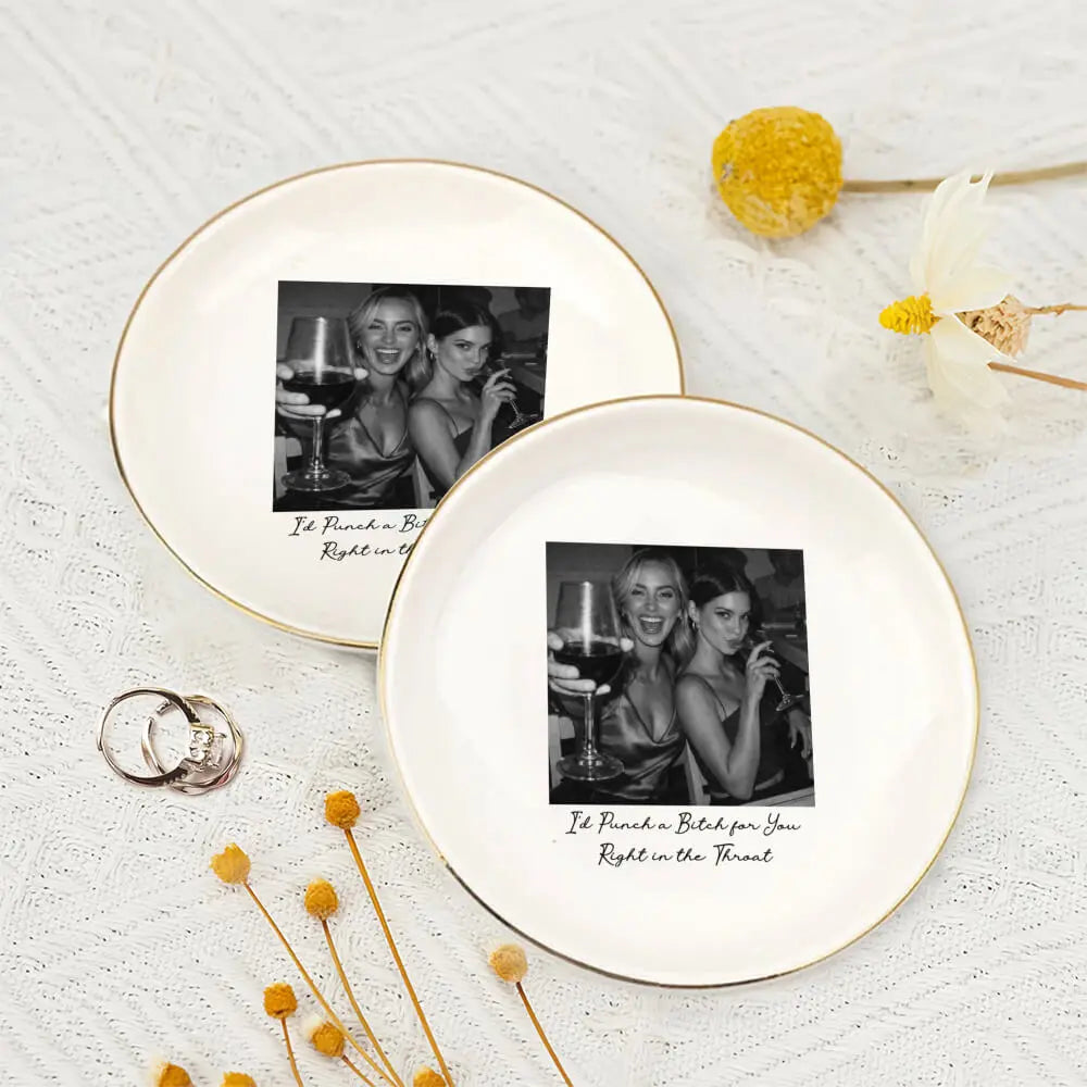 Custom Photo Jewelry Dish For Bestie Duconspace
