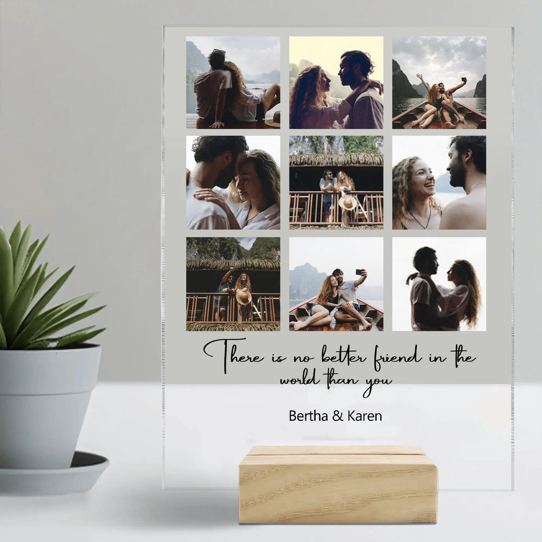 Custom Photo 'Light Up Our Lives' - Personalized Photo Night Light - LED Collage Lamp - Ideal Anniversary, Birthday Gift for Friends or Couples