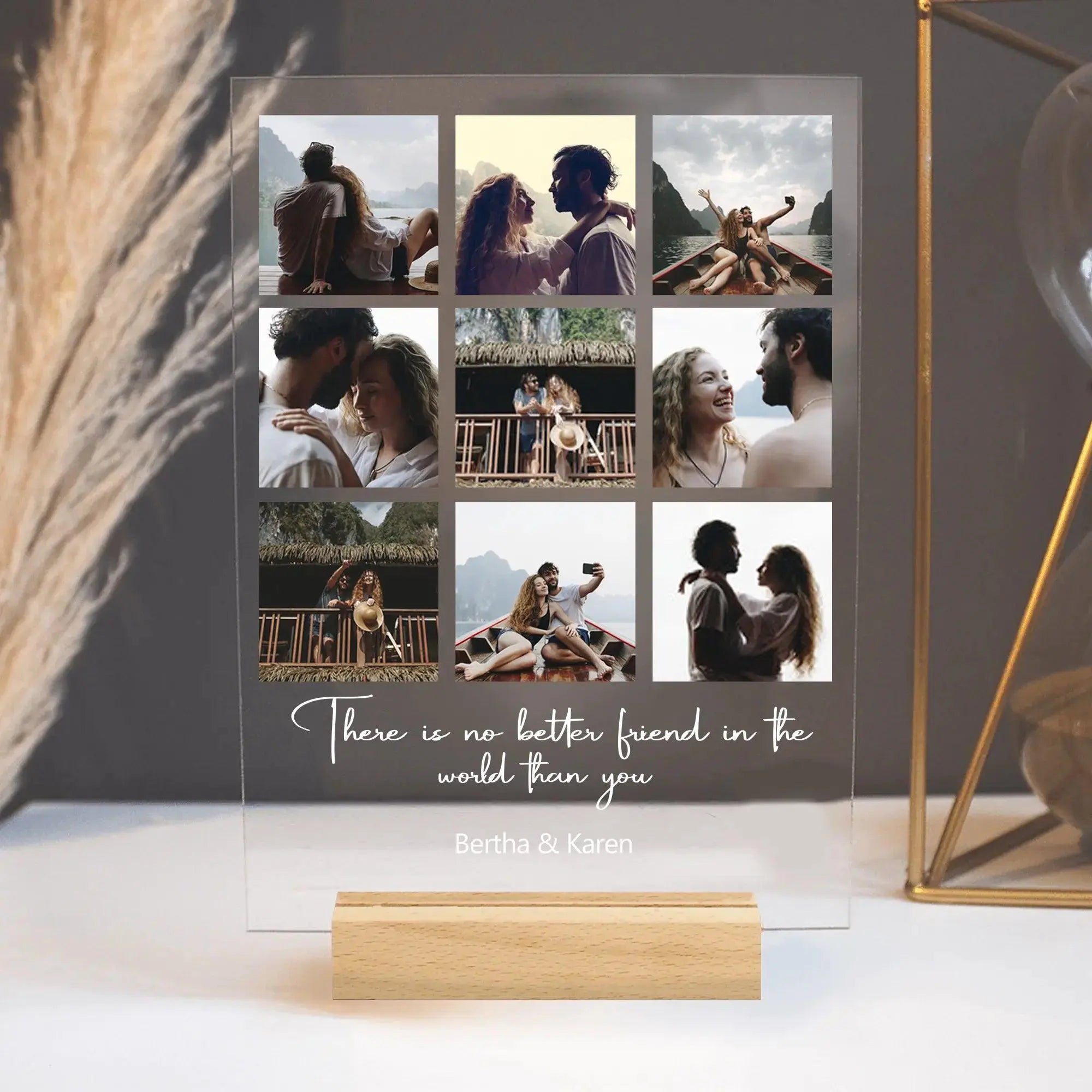 Custom Photo 'Light Up Our Lives' - Personalized Photo Night Light - LED Collage Lamp - Ideal Anniversary, Birthday Gift for Friends or Couples Ducon Space