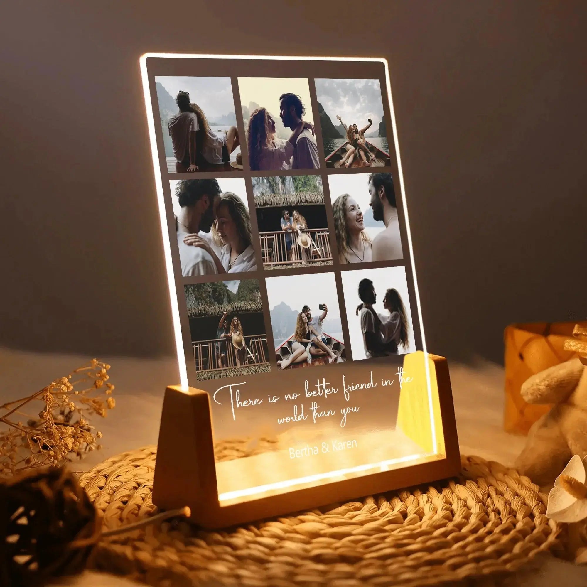 Custom Photo 'Light Up Our Lives' - Personalized Photo Night Light - LED Collage Lamp - Ideal Anniversary, Birthday Gift for Friends or Couples Ducon Space