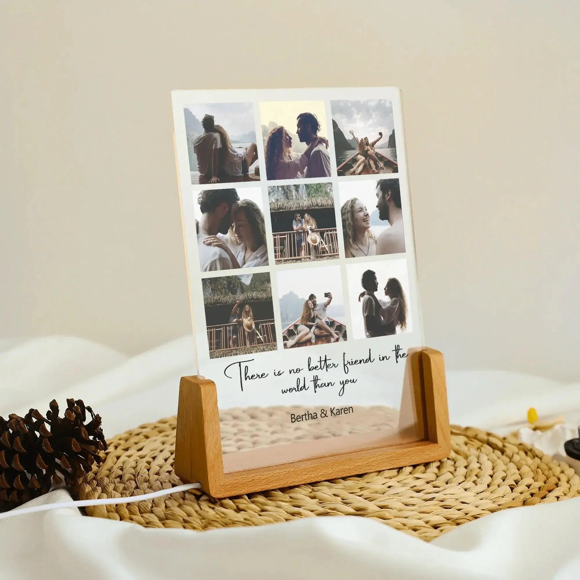 Custom Photo 'Light Up Our Lives' - Personalized Photo Night Light - LED Collage Lamp - Ideal Anniversary, Birthday Gift for Friends or Couples Ducon Space