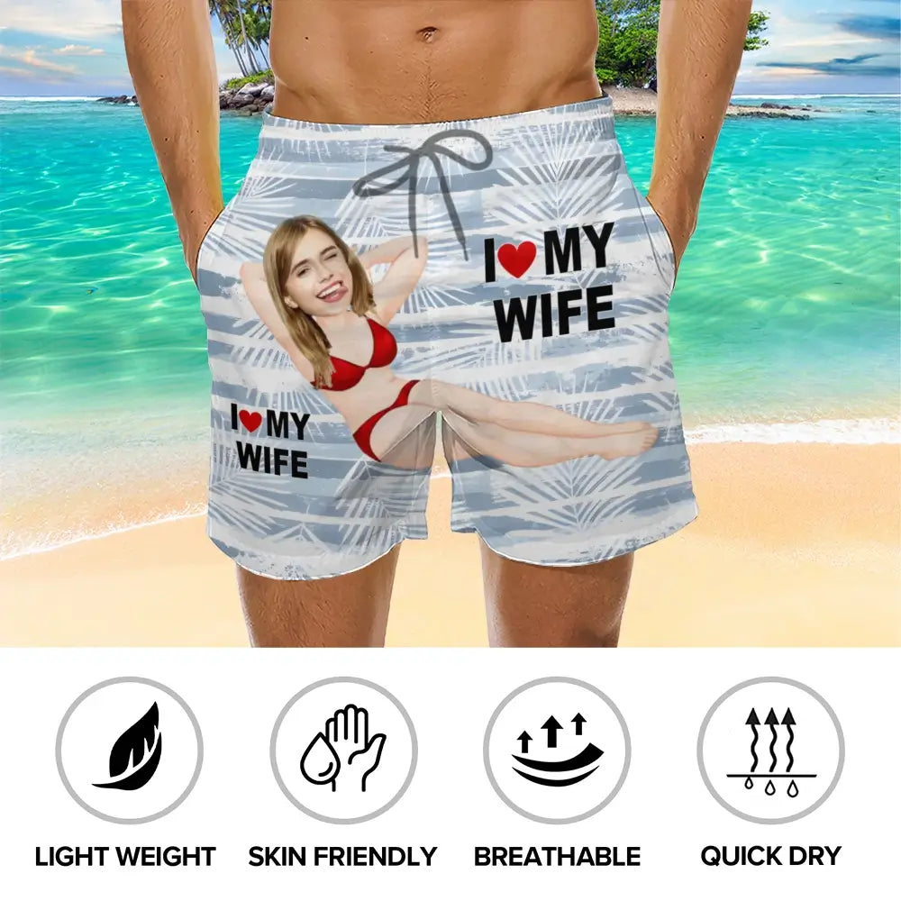 Custom Photo Men Beach Shorts - Pesonalized Gift for Him