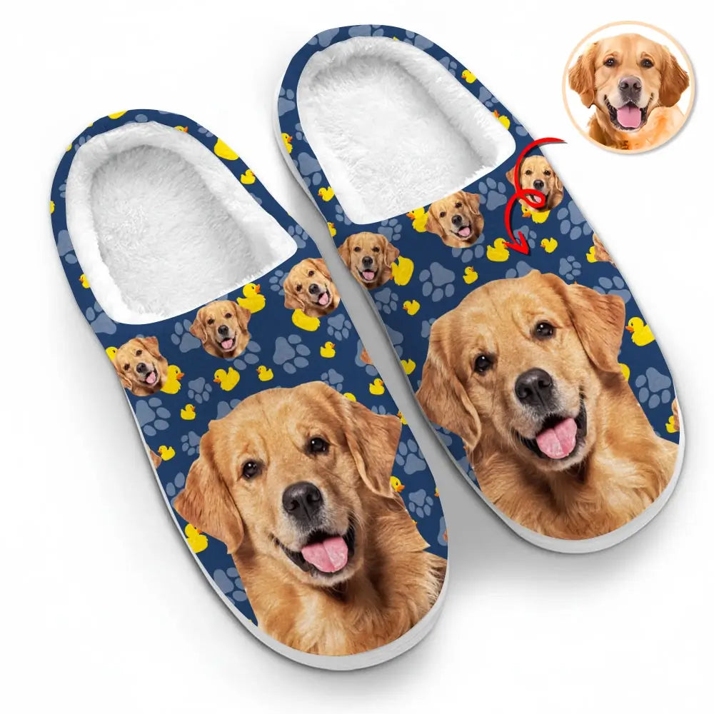 Custom Photo Naughty or Nice List - Personalized Custom Fluffy Slippers