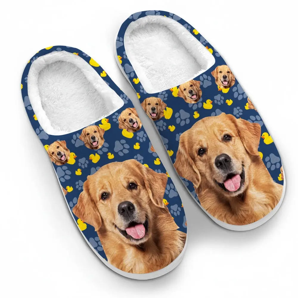 Custom Photo Naughty or Nice List - Personalized Custom Fluffy Slippers