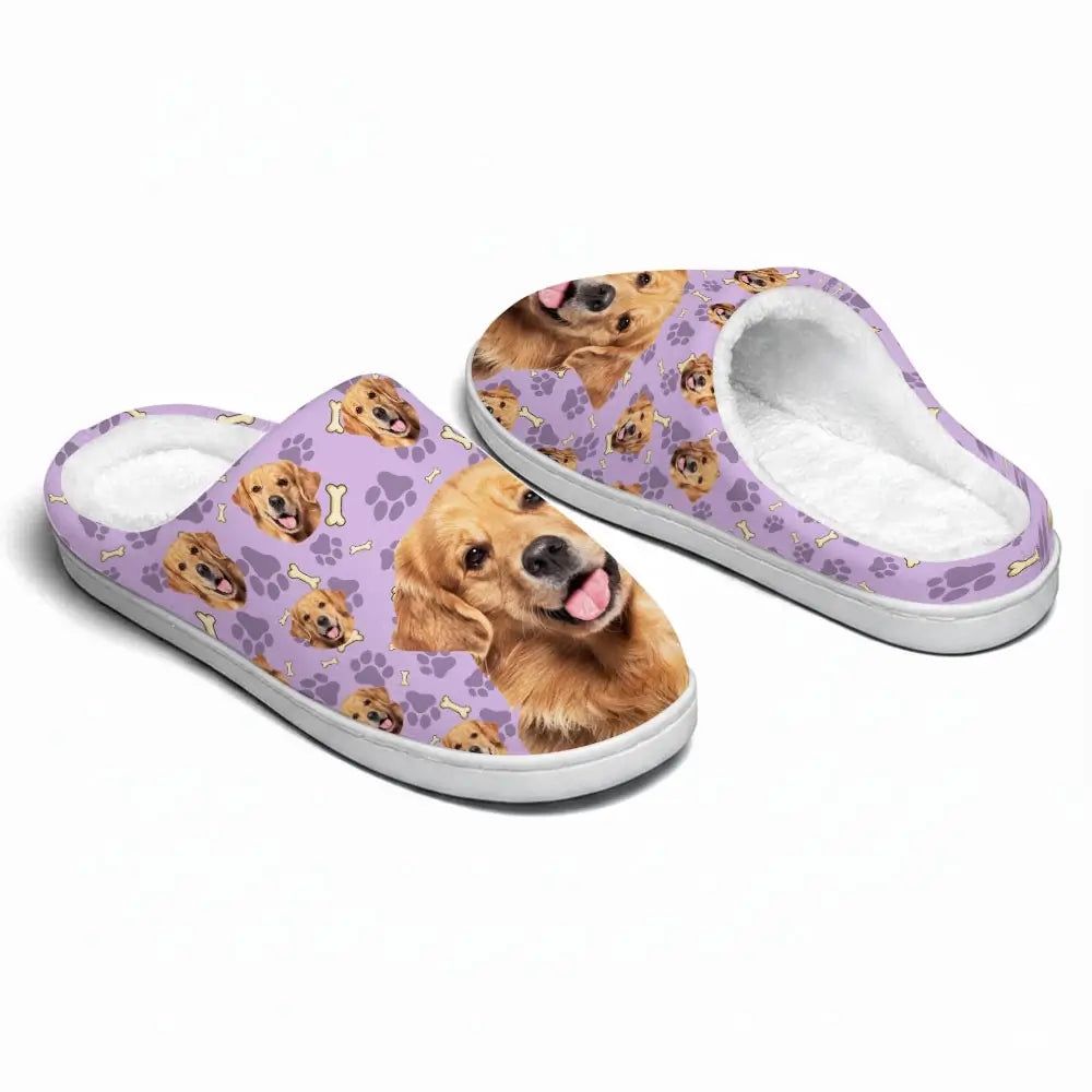 Custom Photo Naughty or Nice List - Personalized Custom Fluffy Slippers