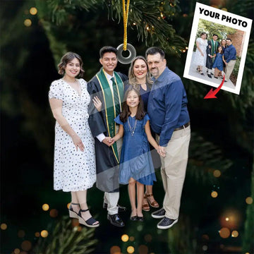 Custom Photo Proud Moments - Personalized Graduation Family Acrylic Ornament - Celebratory Christmas Gift for Graduates