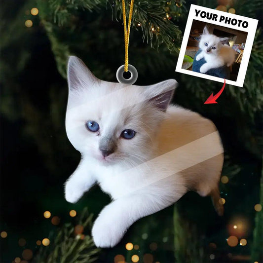 Custom Photo Puppies & Kittens Christmas - Dog & Cat Personalized Custom Ornament – Custom Wood or Acrylic Ornament - Unique Christmas Gift For Pet Owners, Pet Lovers