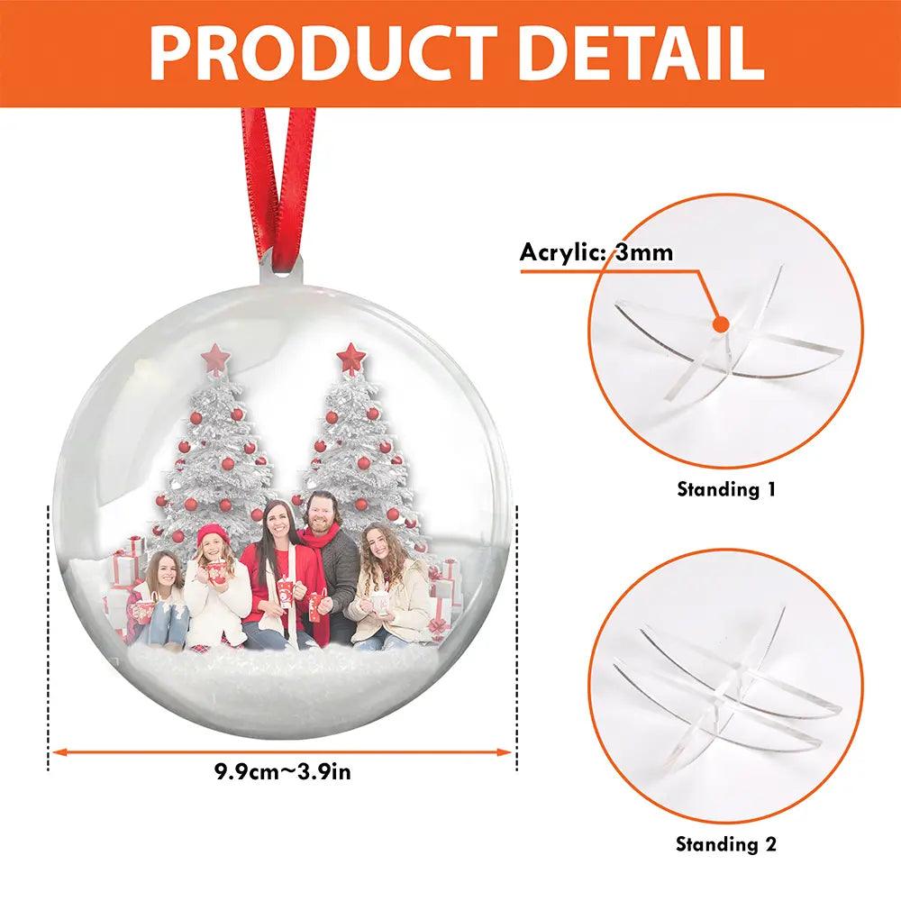 Custom Photo Winter Wonderland - Personalized Family Christmas Ball Ornament - 3D Holiday Keepsake - Perfect Gift for Families