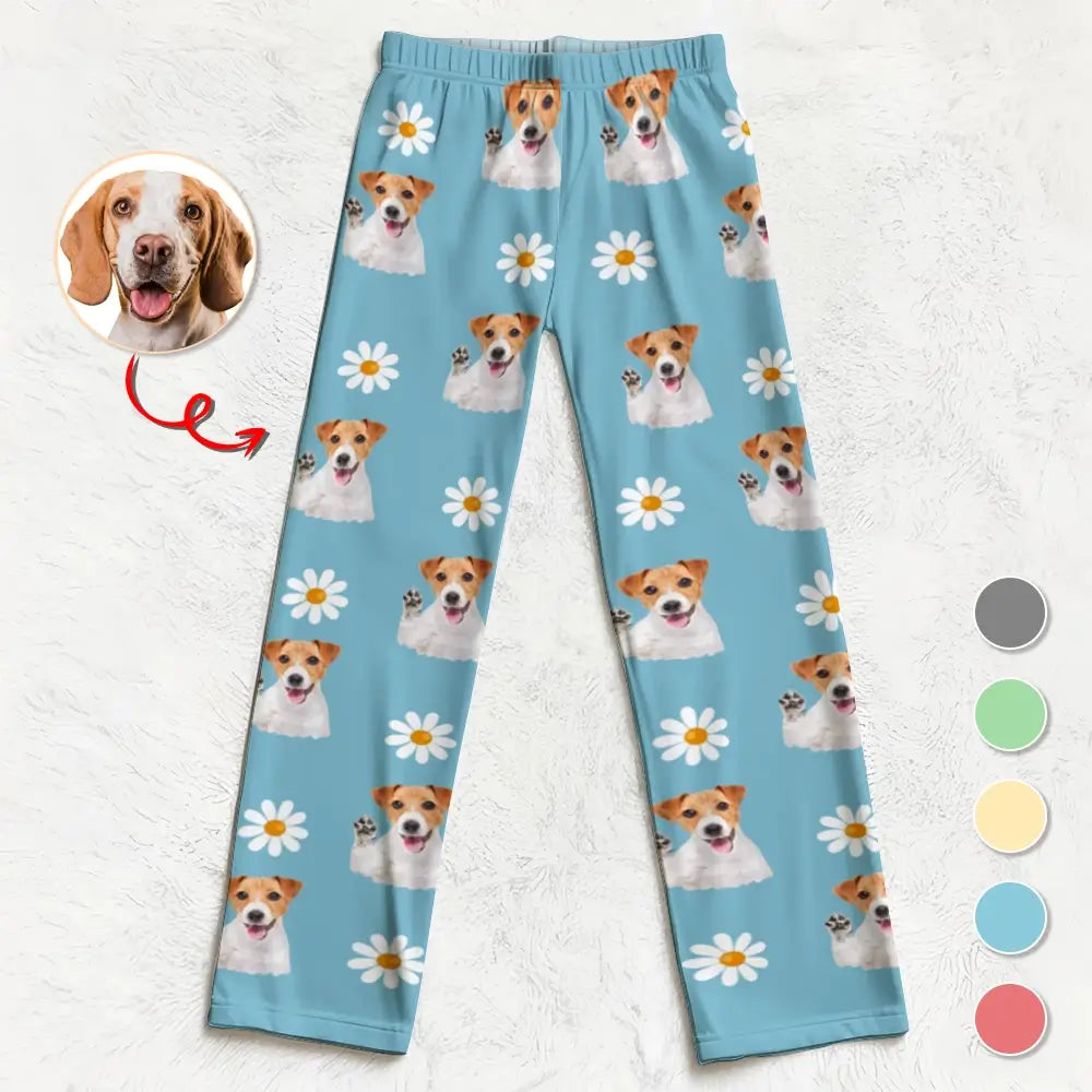 Custom Photo With Funny Icon -personalized Pajama Pants, Gift for Pet Lovers