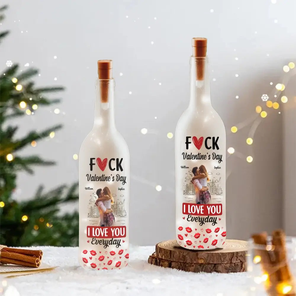 Custom Photo on Bottle Lamp -  Personalized Gift for Couples