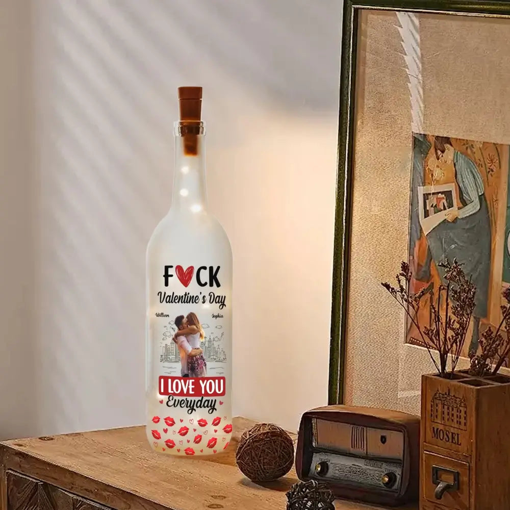 Custom Photo on Bottle Lamp -  Personalized Gift for Couples
