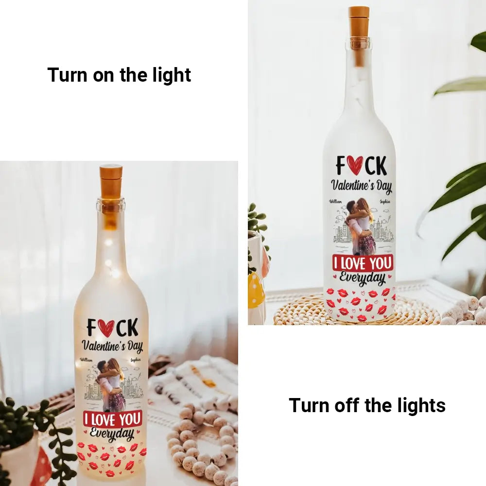 Custom Photo on Bottle Lamp -  Personalized Gift for Couples