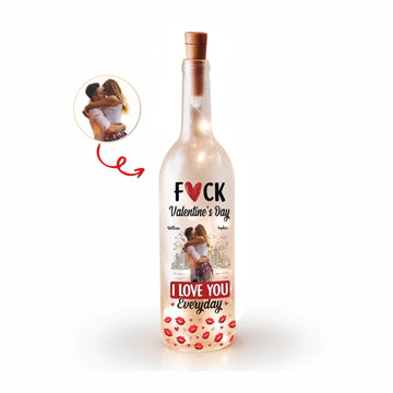 Custom Photo on Bottle Lamp -  Personalized Gift for Couples