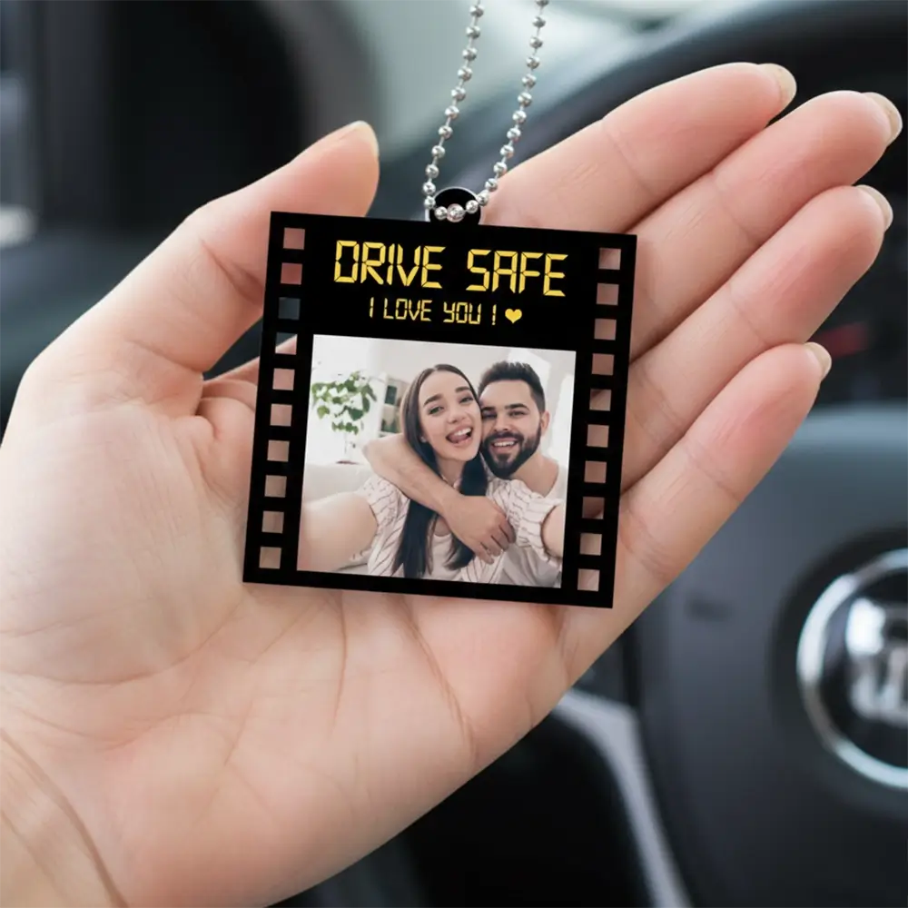 Custom Photo on Car Ornament - Personalized Gift for Couples