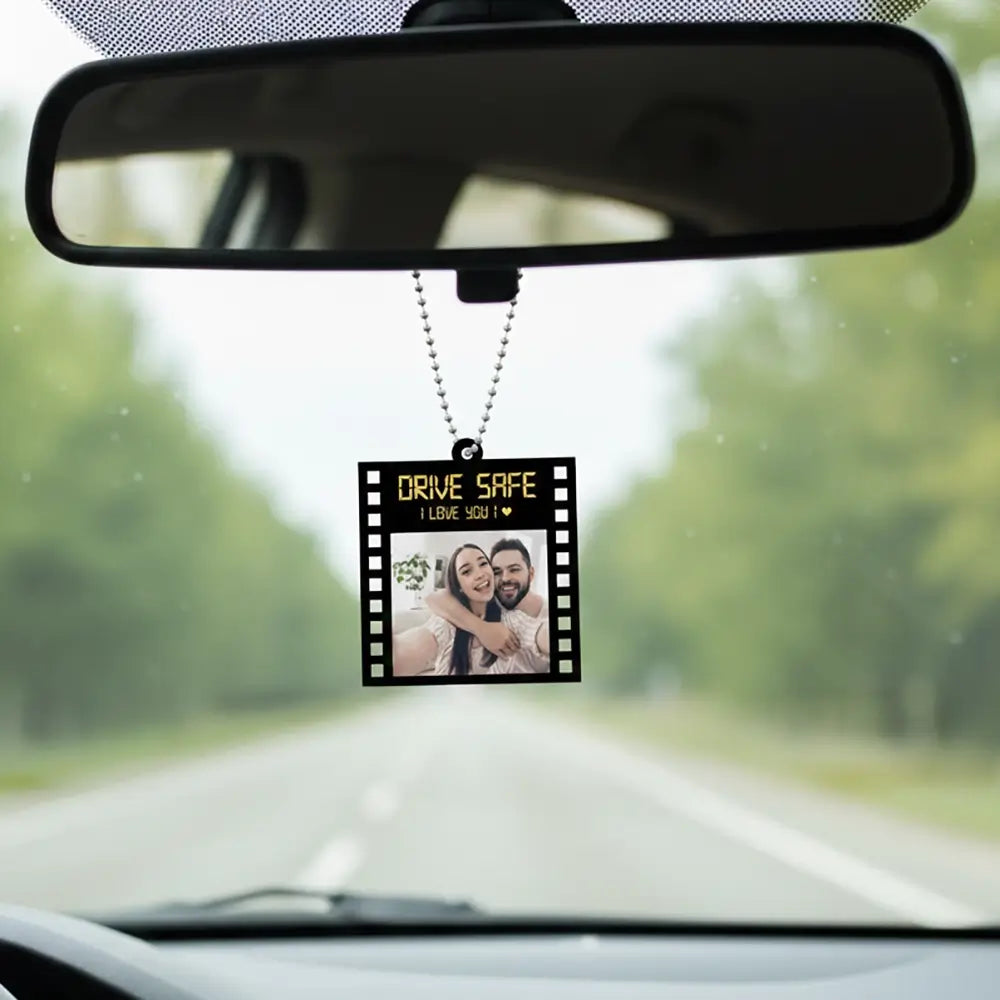 Custom Photo on Car Ornament - Personalized Gift for Couples
