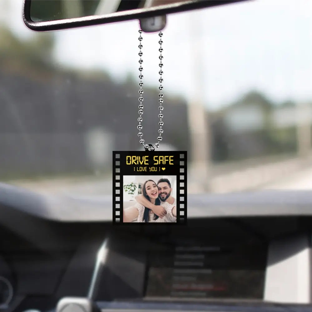 Custom Photo on Car Ornament - Personalized Gift for Couples