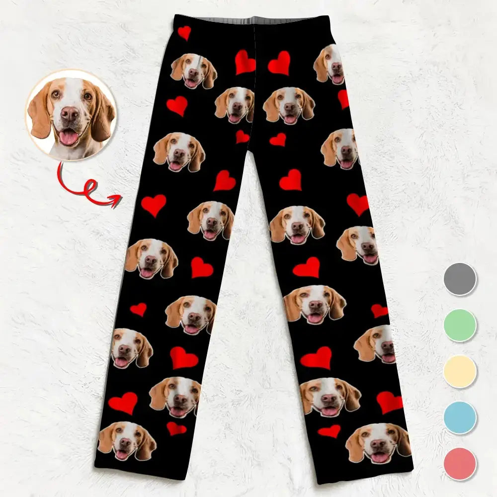 Custom Photo on Pajama Pants - Personalized Gift for Pet Lovers, Couple Duconspace