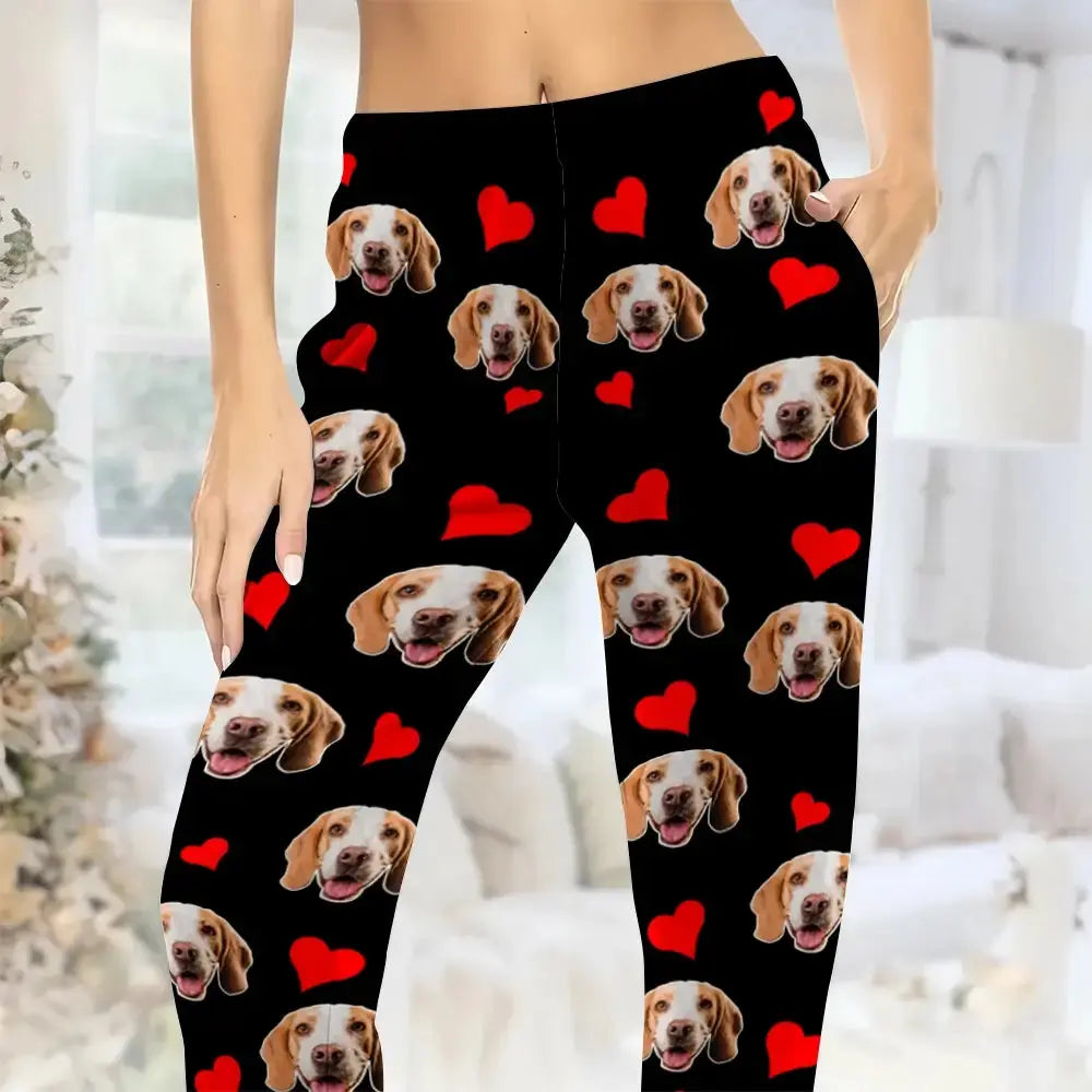 Custom Photo on Pajama Pants - Personalized Gift for Pet Lovers, Couple Duconspace