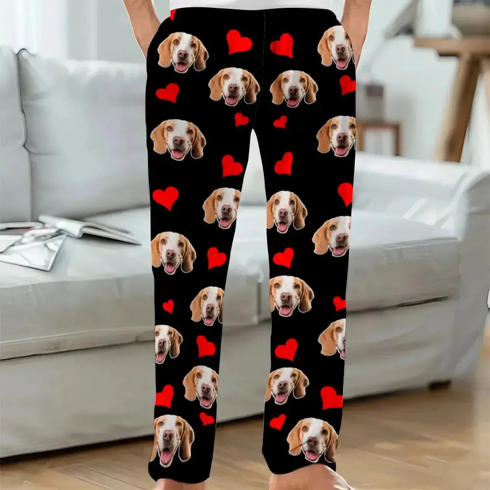 Custom Photo on Pajama Pants - Personalized Gift for Pet Lovers, Couple Duconspace