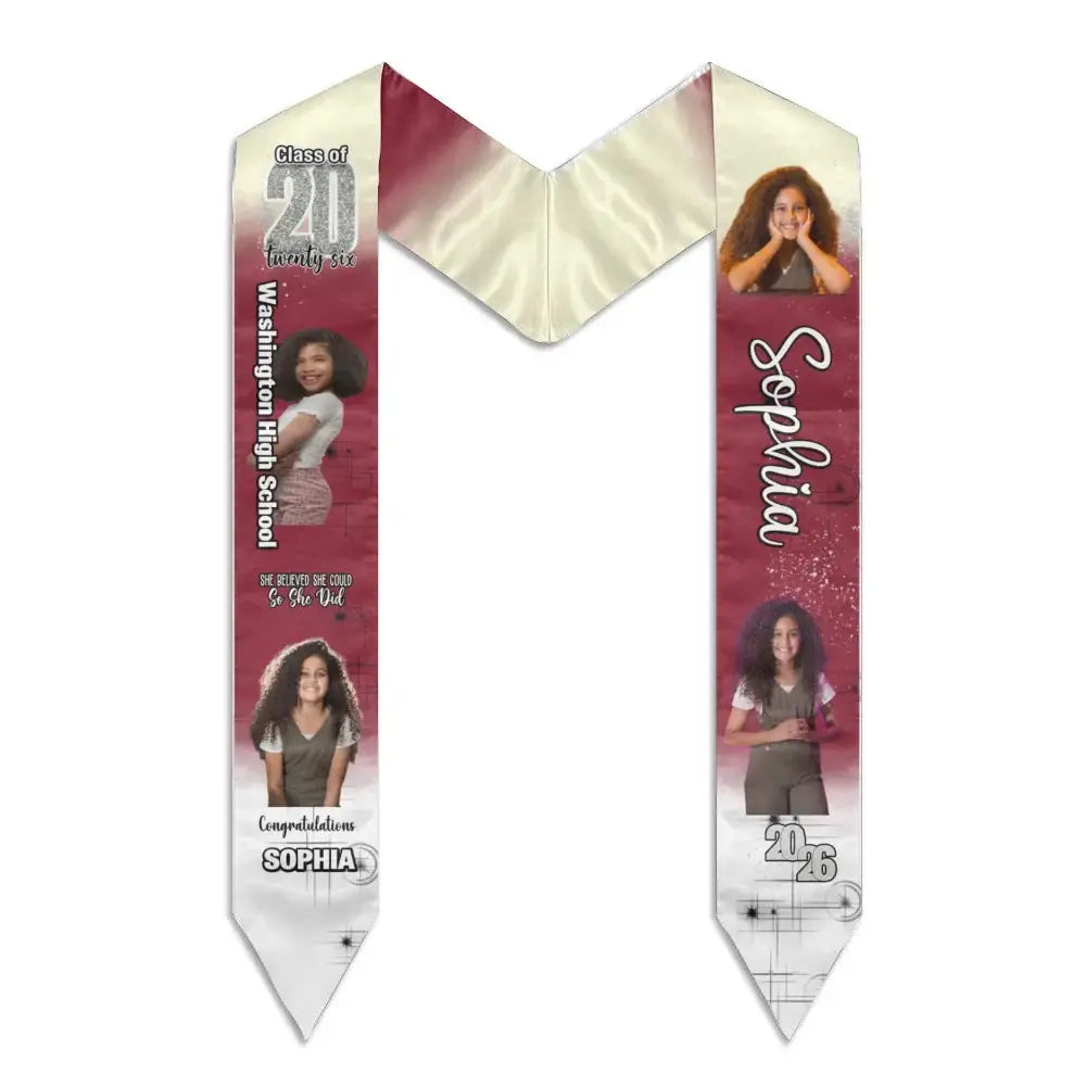 Custom Photo on Stole - Personalized Gift for Graduation Duconspace