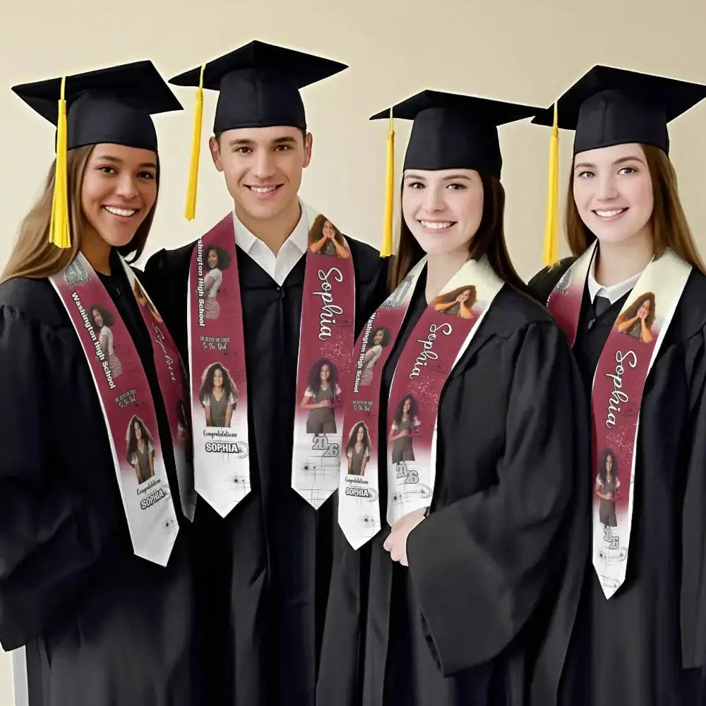 Custom Photo on Stole - Personalized Gift for Graduation Duconspace