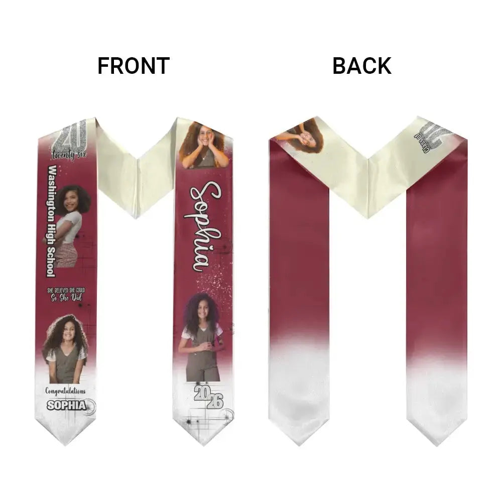 Custom Photo on Stole - Personalized Gift for Graduation Duconspace