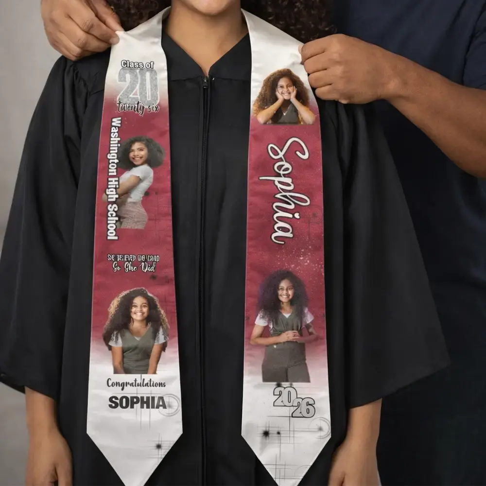 Custom Photo on Stole - Personalized Gift for Graduation Duconspace