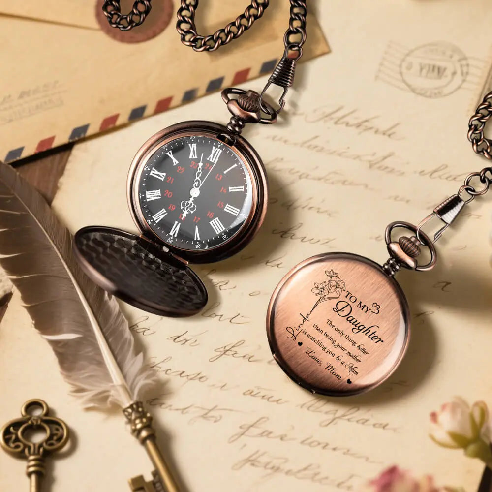 Custom Pocket Watch For Daughter, Watching You Being A Mom Duconspace