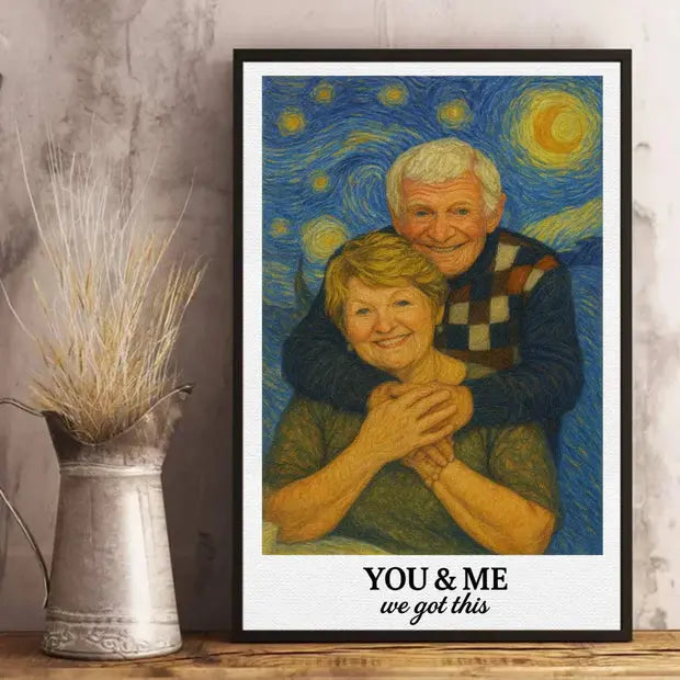 Custom Portrait Poster Watercolor Classic Art Style– Wedding Anniversary Gift for Wife Duconspace