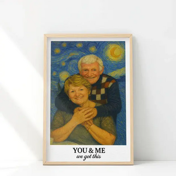 Custom Portrait Poster Watercolor Classic Art Style– Wedding Anniversary Gift for Wife Duconspace