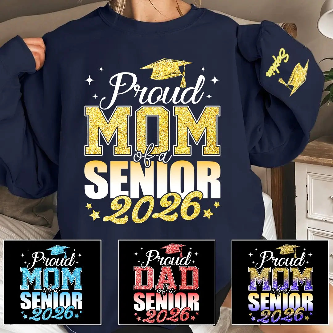 Custom Proud Dad or Mom Senior 2026 Graduation Sweater Gift
