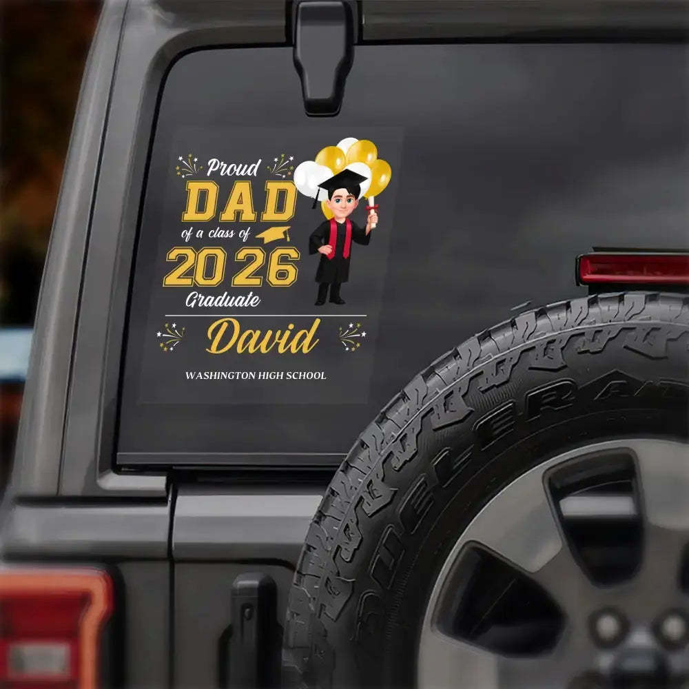 Custom Proud Graduation Decal - Personalized Gift for Class of 2026 Duconspace