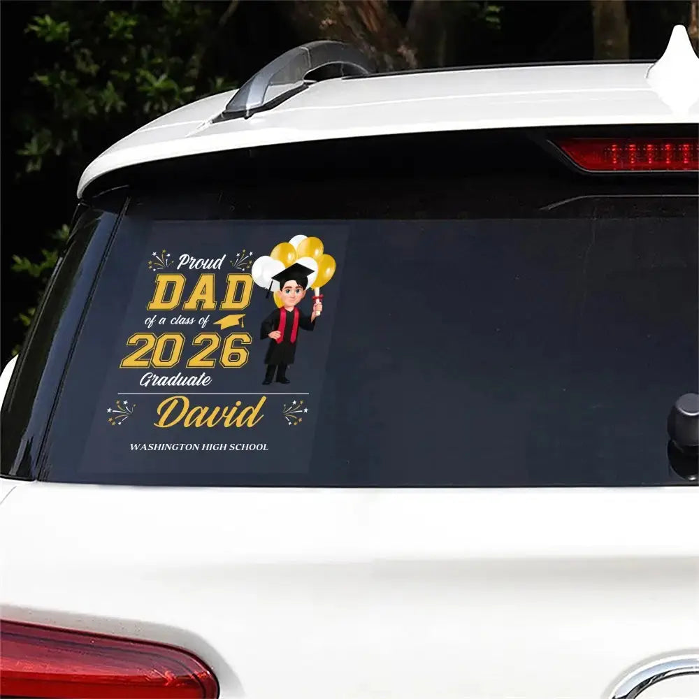 Custom Proud Graduation Decal - Personalized Gift for Class of 2026 Duconspace