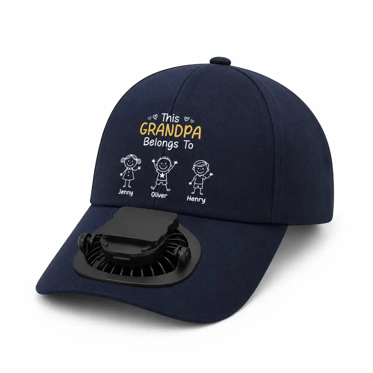 Custom Rechargeable Fan Hat for Outdoor Gift, Grandpa Belong Duconspace