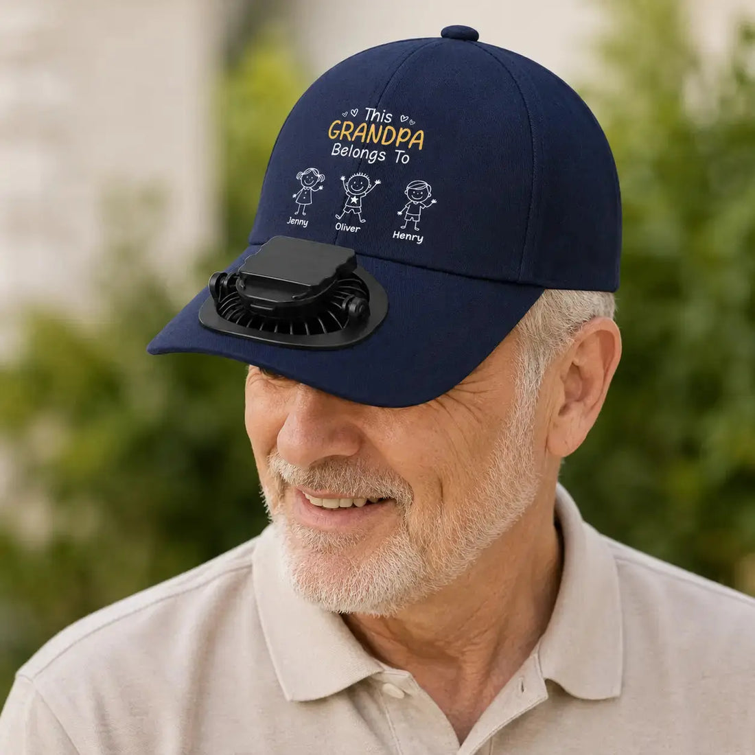 Custom Rechargeable Fan Hat for Outdoor Gift, Grandpa Belong Duconspace